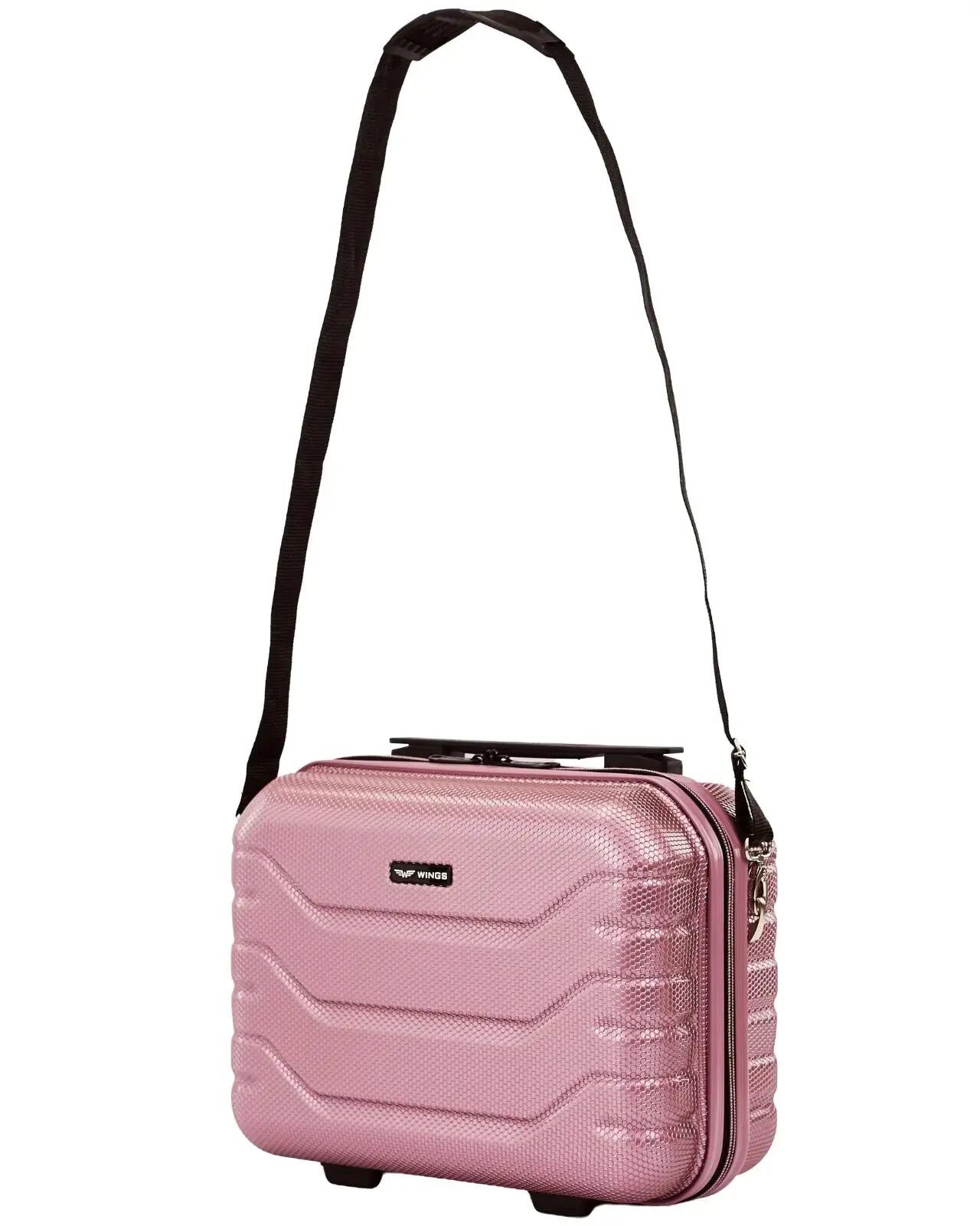 Wings CRAKE reiskoffer met toilettas 14" ROSE GOLD 6/10