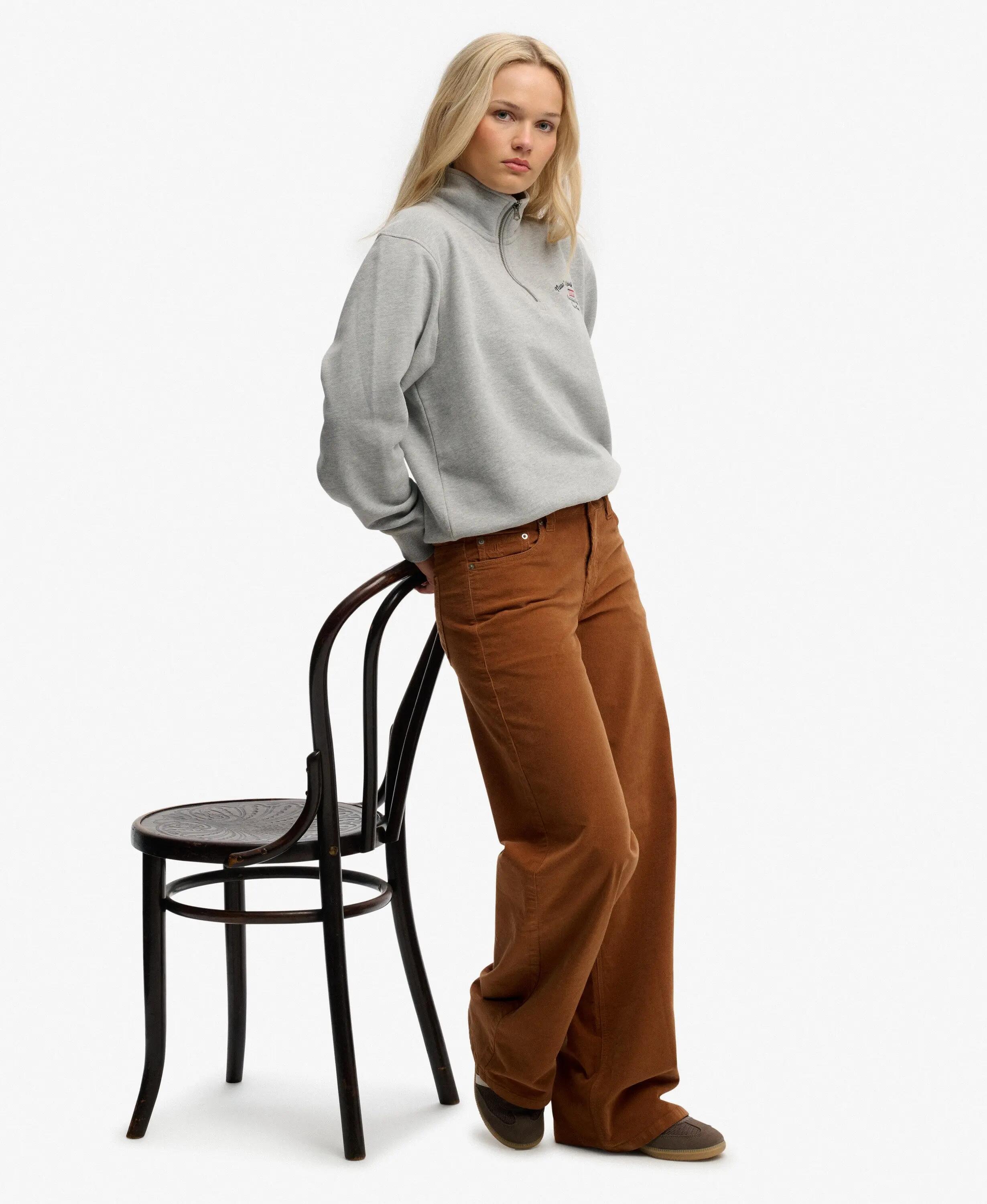 superdry Pantalon Mini Corduroy Taille Mi-haute Coupe Baggy 2/7