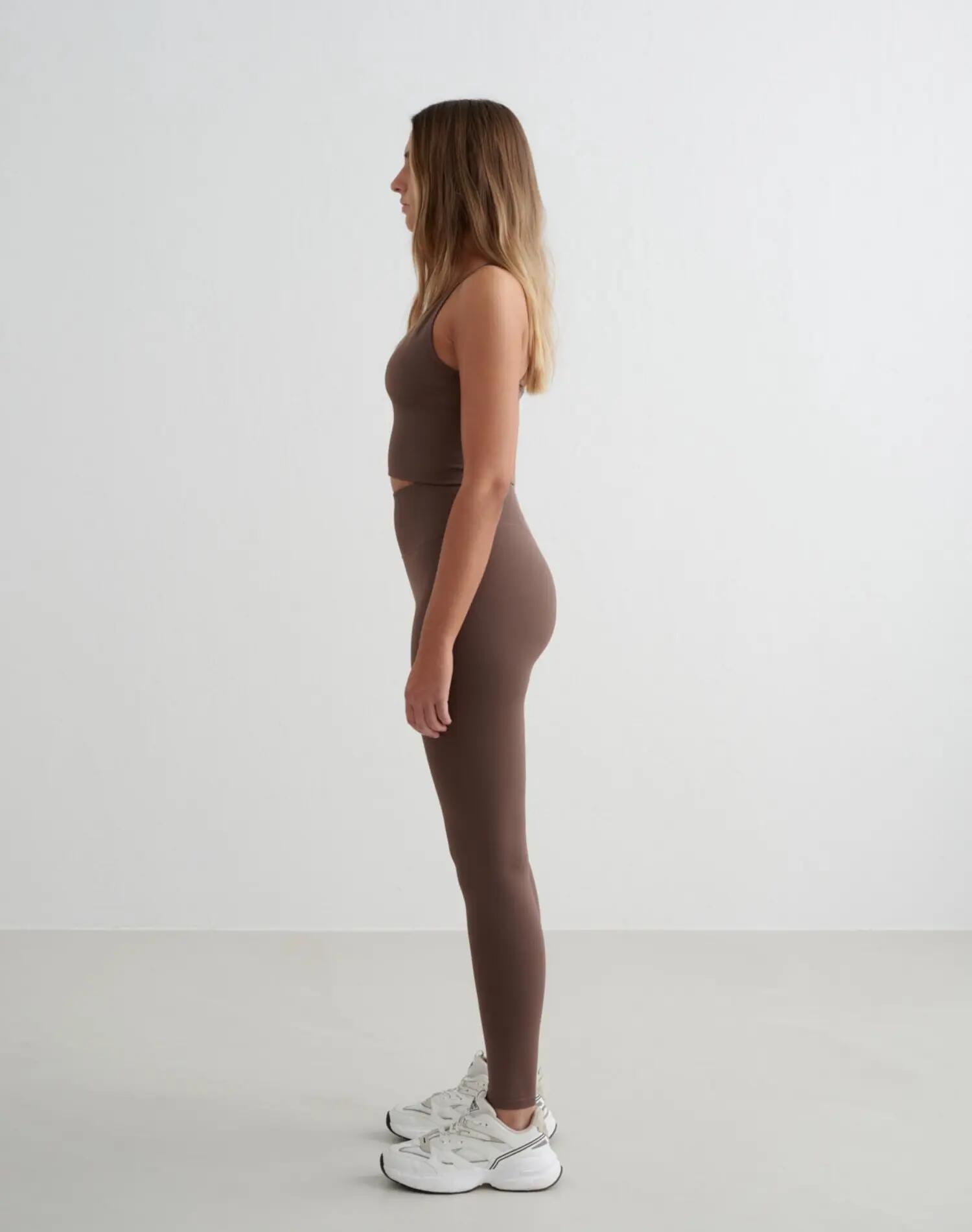 Mallas Mujer invisible scrunch Cintura Alta Shape Sin Costuras Tall Macchiato 4/4