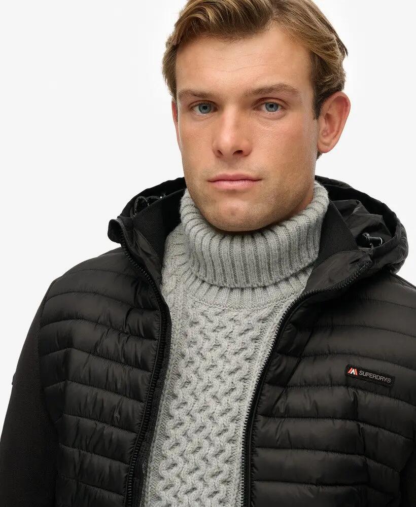 superdry Veste Hooded Storm Fleece Hybrid - Noir, Slim fit, Matières recyclées 4/6