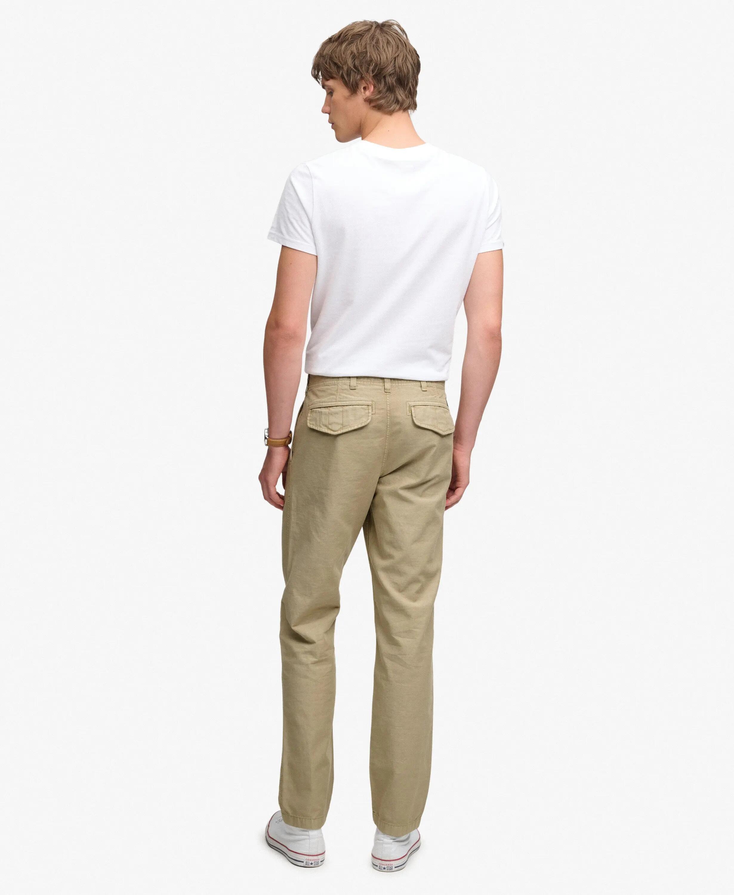 superdry Calças chino tapered lavadas em 100% algodão 4/6