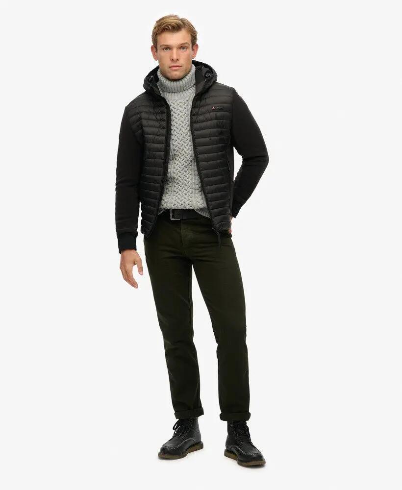 superdry Veste Hooded Storm Fleece Hybrid - Noir, Slim fit, Matières recyclées 3/6