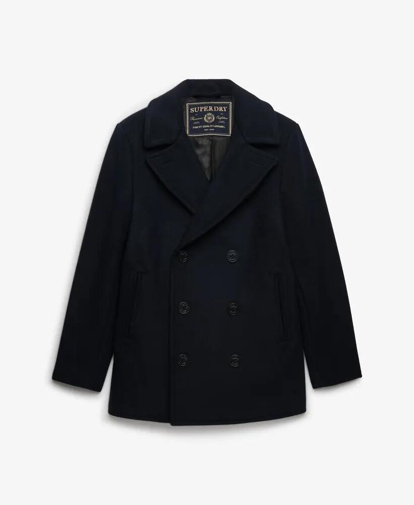superdry The Merchant Store - Casaco Pea Coat em mistura de lã 7/7