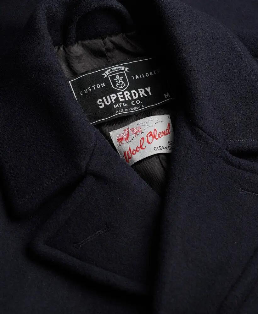 superdry The Merchant Store - Casaco Pea Coat em mistura de lã 6/7