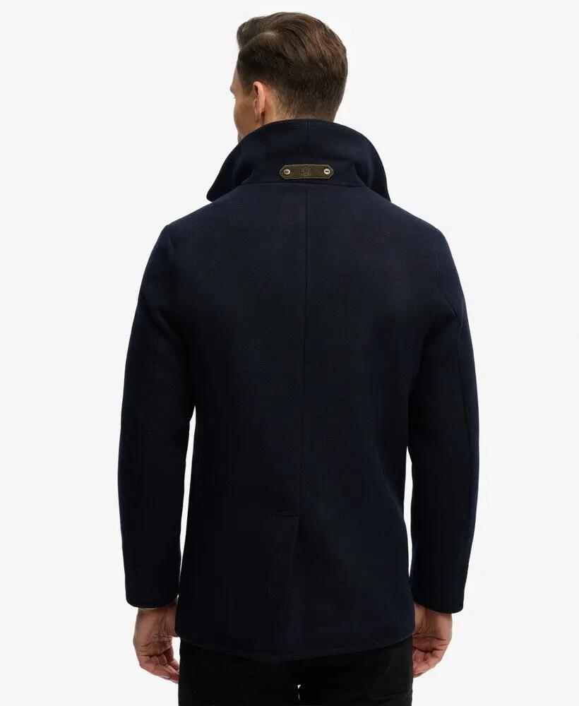 superdry The Merchant Store - Casaco Pea Coat em mistura de lã 5/7