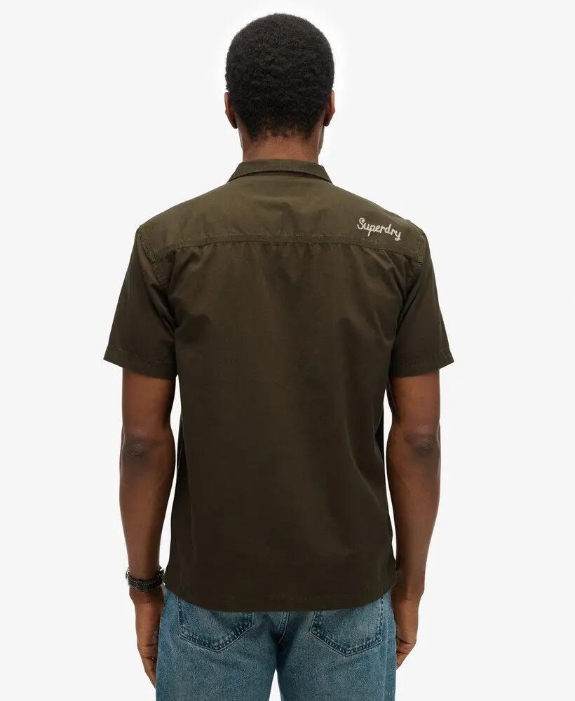 superdry Short Sleeve Mechanic Shirt aus 100% Baumwolle Olive 4/6