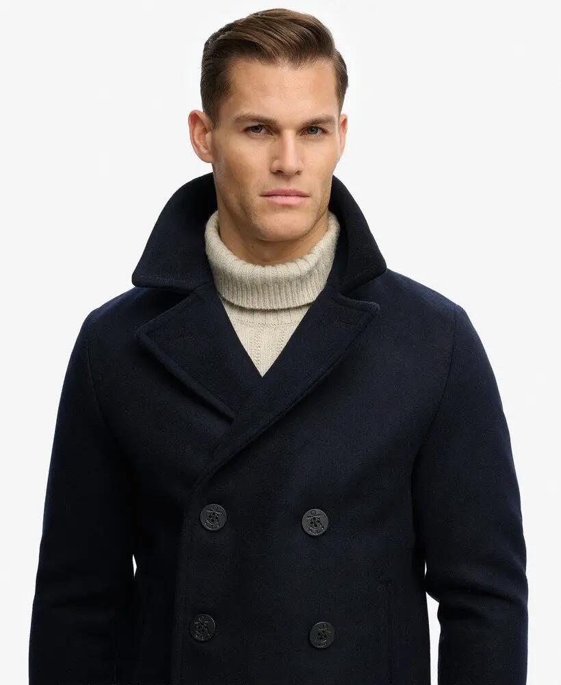 superdry The Merchant Store - Casaco Pea Coat em mistura de lã 4/7