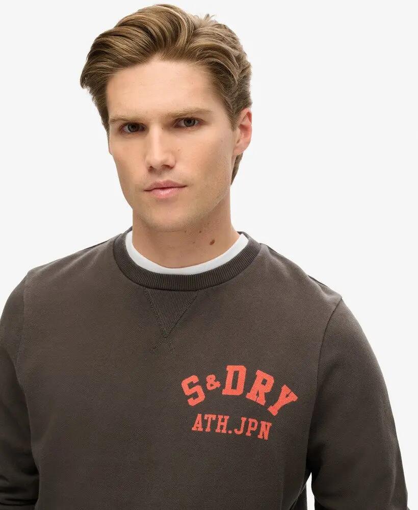 superdry Athletic Sweatshirt met print van katoen – BISON BLACK 3/6