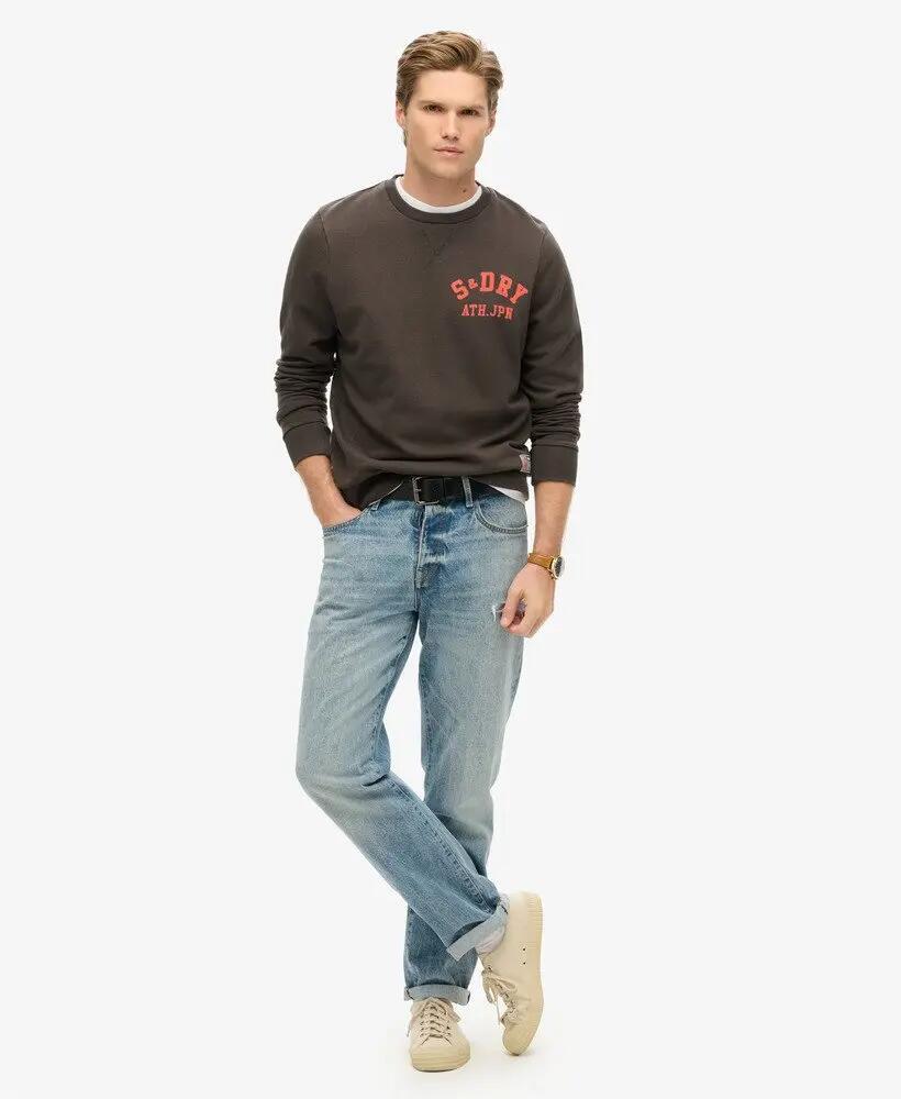 superdry Athletic Sweatshirt met print van katoen – BISON BLACK 2/6
