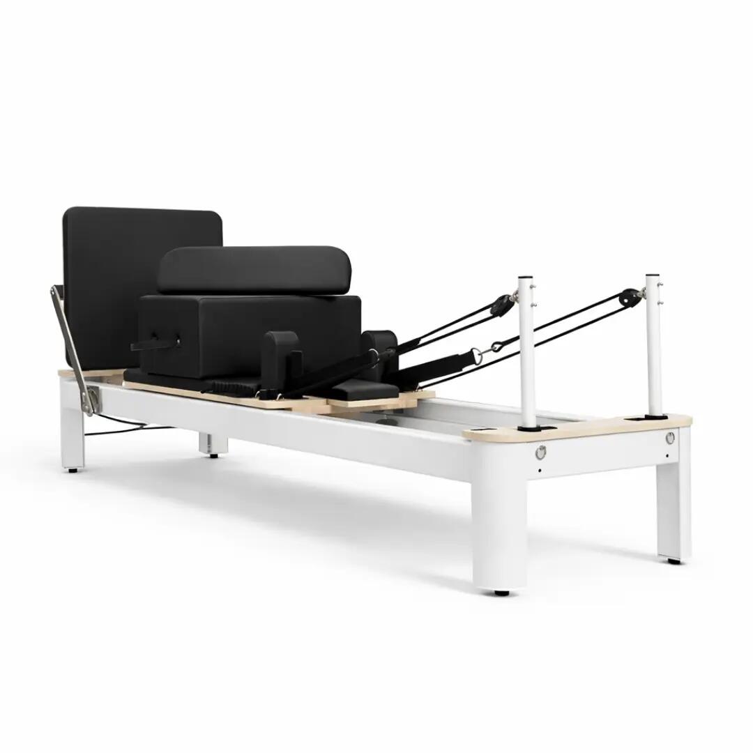 Reformer Pilates en aluminium avec box et 6 ressorts - blanc 2/9