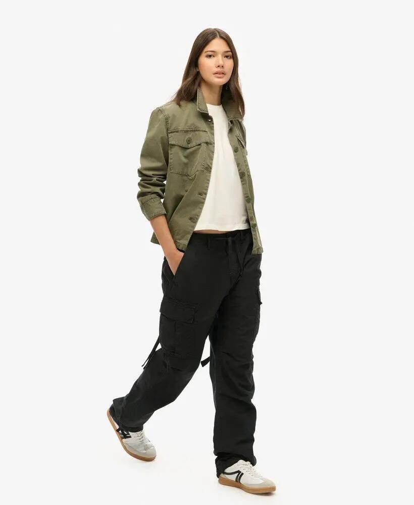 superdry Pantaloni Low Rise Para Cargo donna — Cotone 100%, Nero 2/6