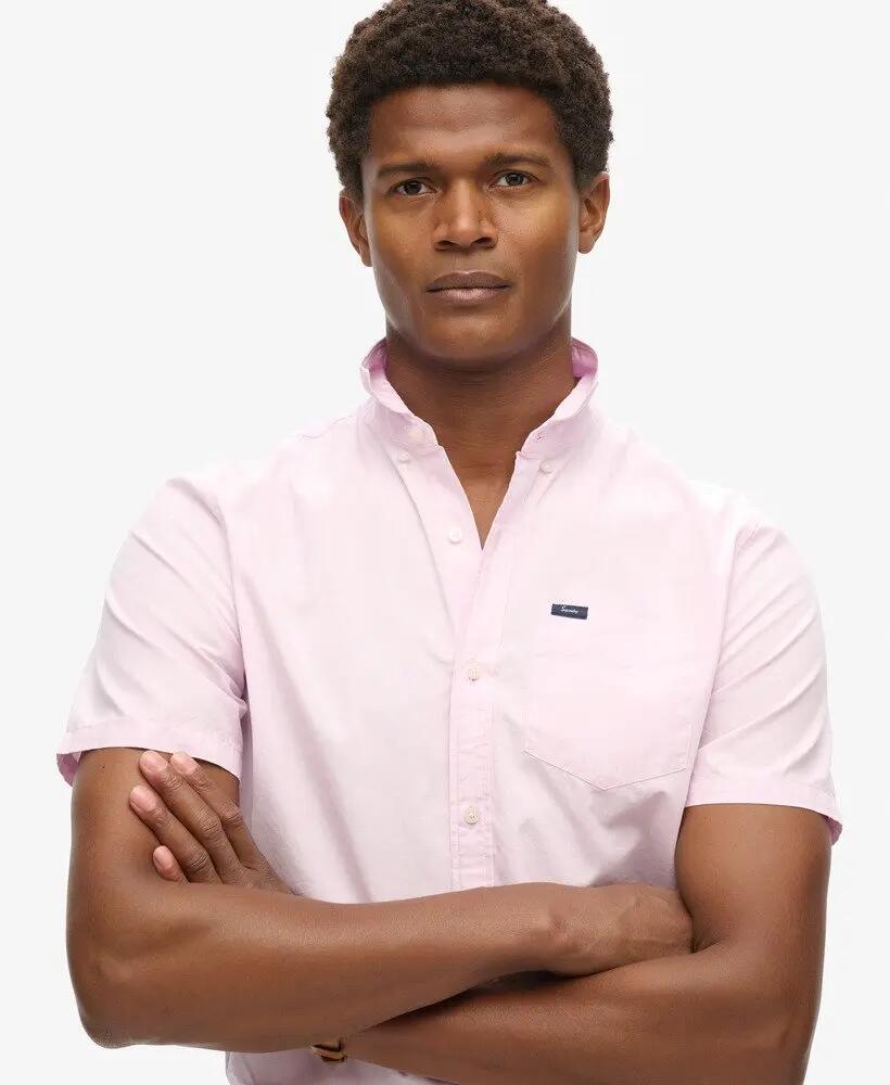 superdry Premium Uni Oxford S/s Shirt - 100% cotone - CITY PINK 3/4