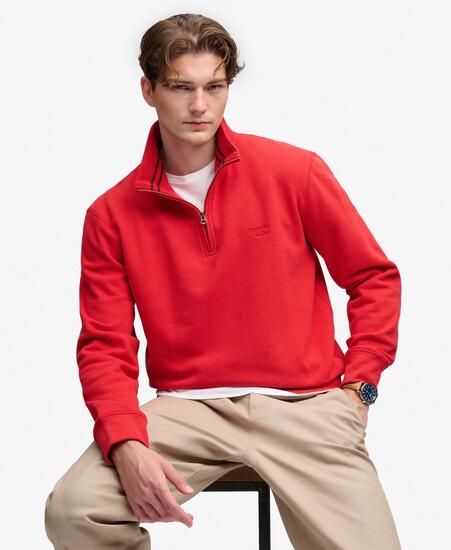 superdry Felpa Half Zip Essential Serif Logo – Vestibilità relaxed