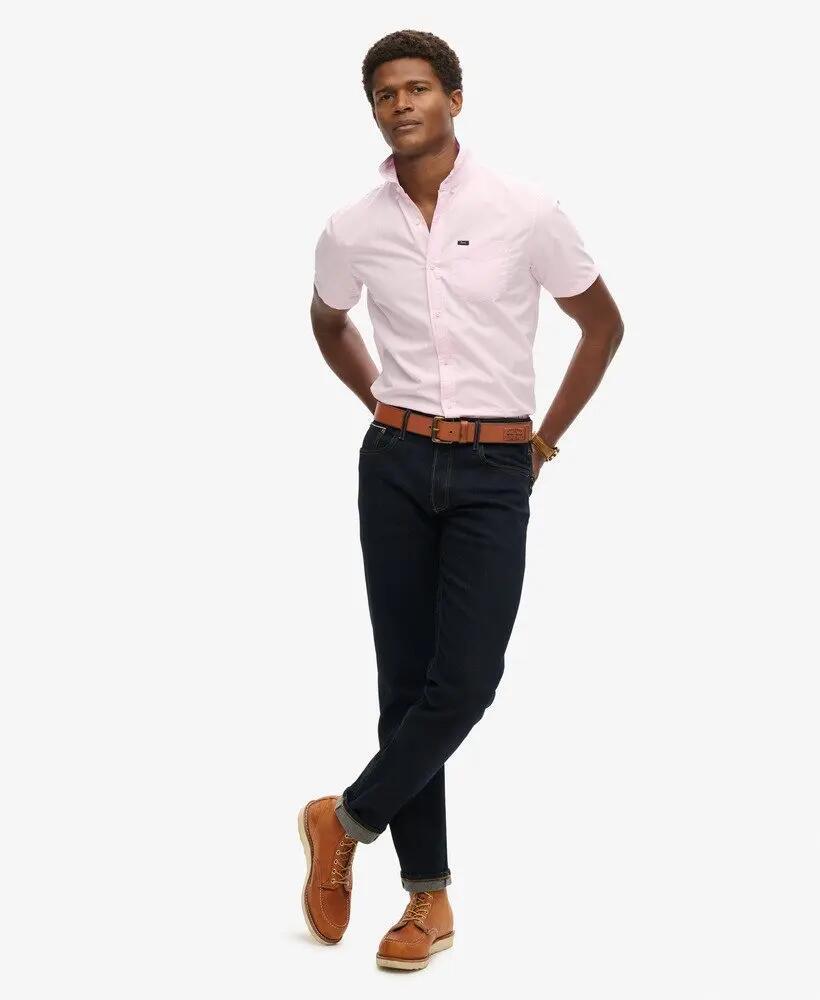 superdry Premium Uni Oxford S/s Shirt - 100% cotone - CITY PINK 2/4