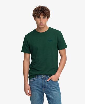 Superdry t-shirt essential stacked logo geborduurd van biologisch katoen –