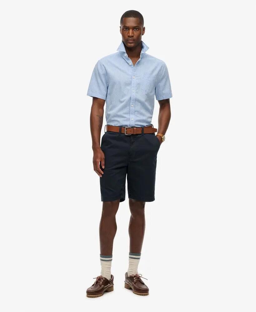 superdry City Cotton Linen korte mouw overhemd katoen-linnen 2/4
