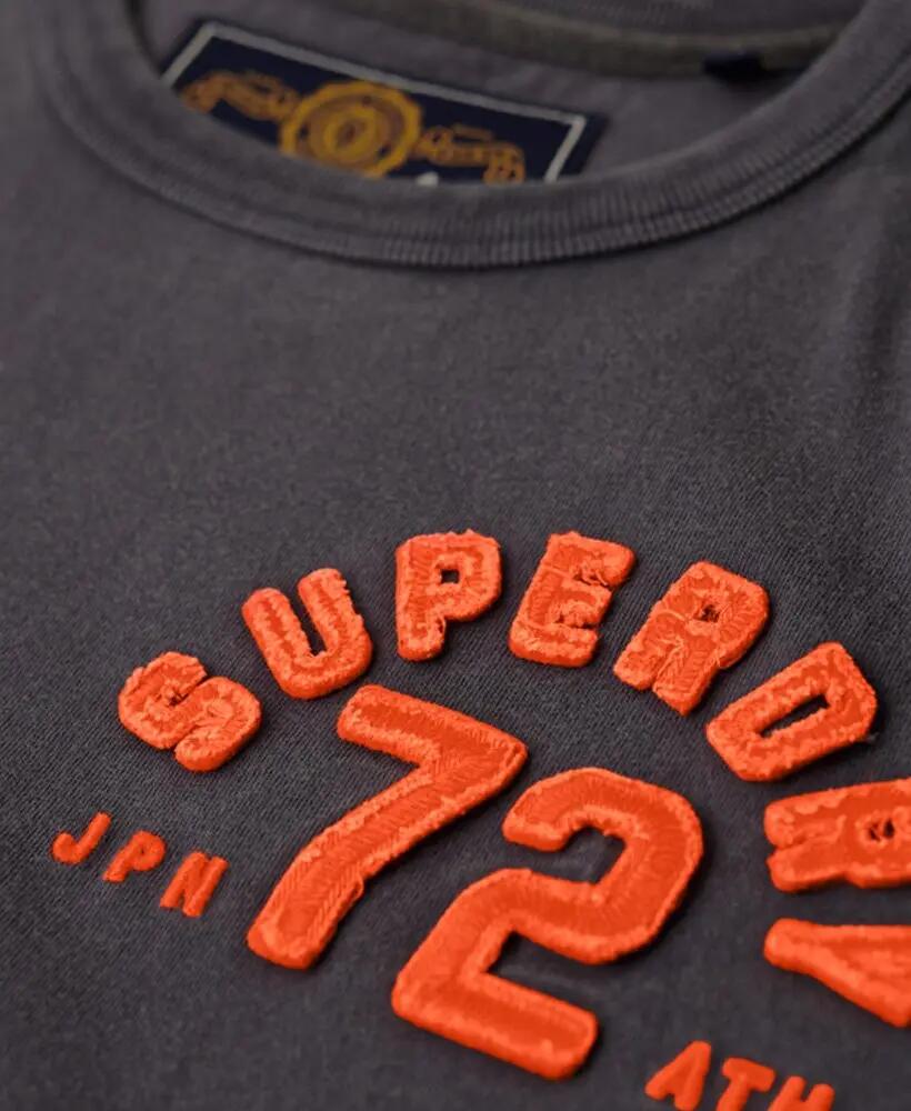 superdry T-shirt Vintage Athletic manga curta 100% algodão - Graphite Black 5/7