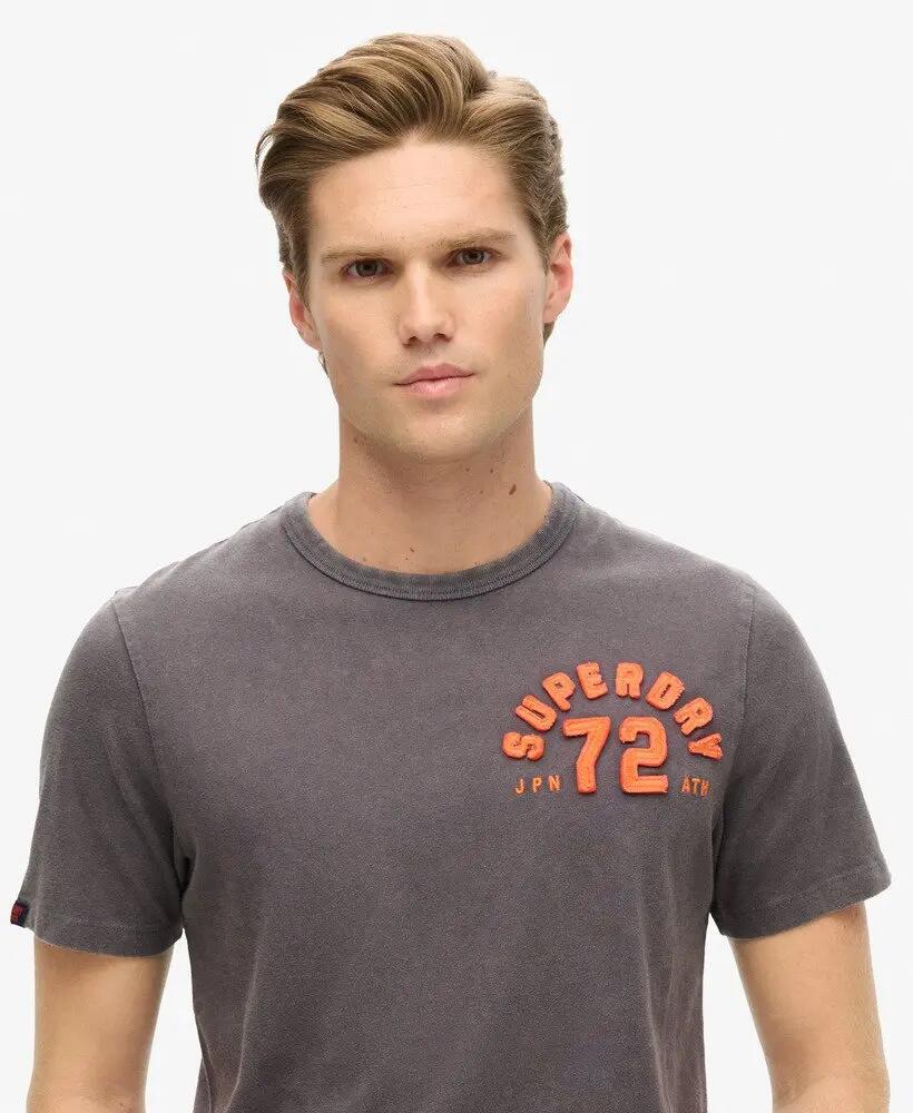 superdry T-shirt Vintage Athletic manga curta 100% algodão - Graphite Black 3/7