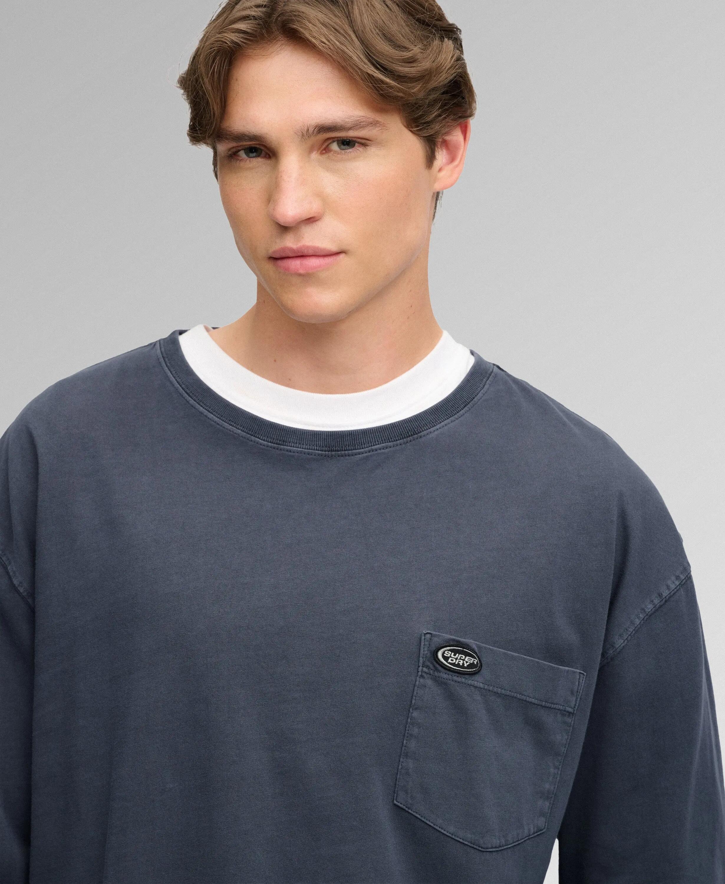superdry Long Sleeve Pocket T-Shirt en coton bio – coupe oversized 4/7