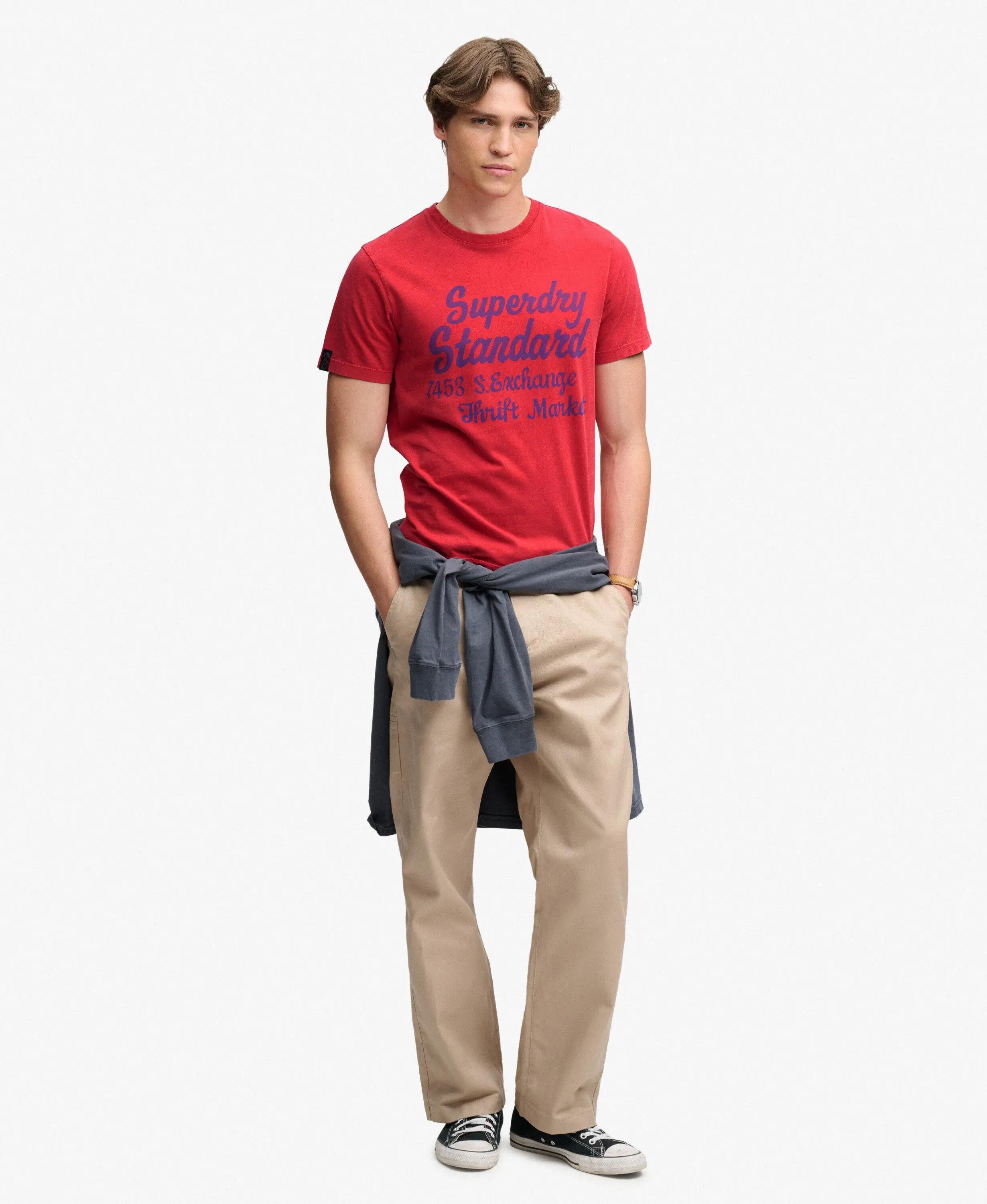 superdry T-shirt Vintage Script en coton — look rétro craquelé 3/7