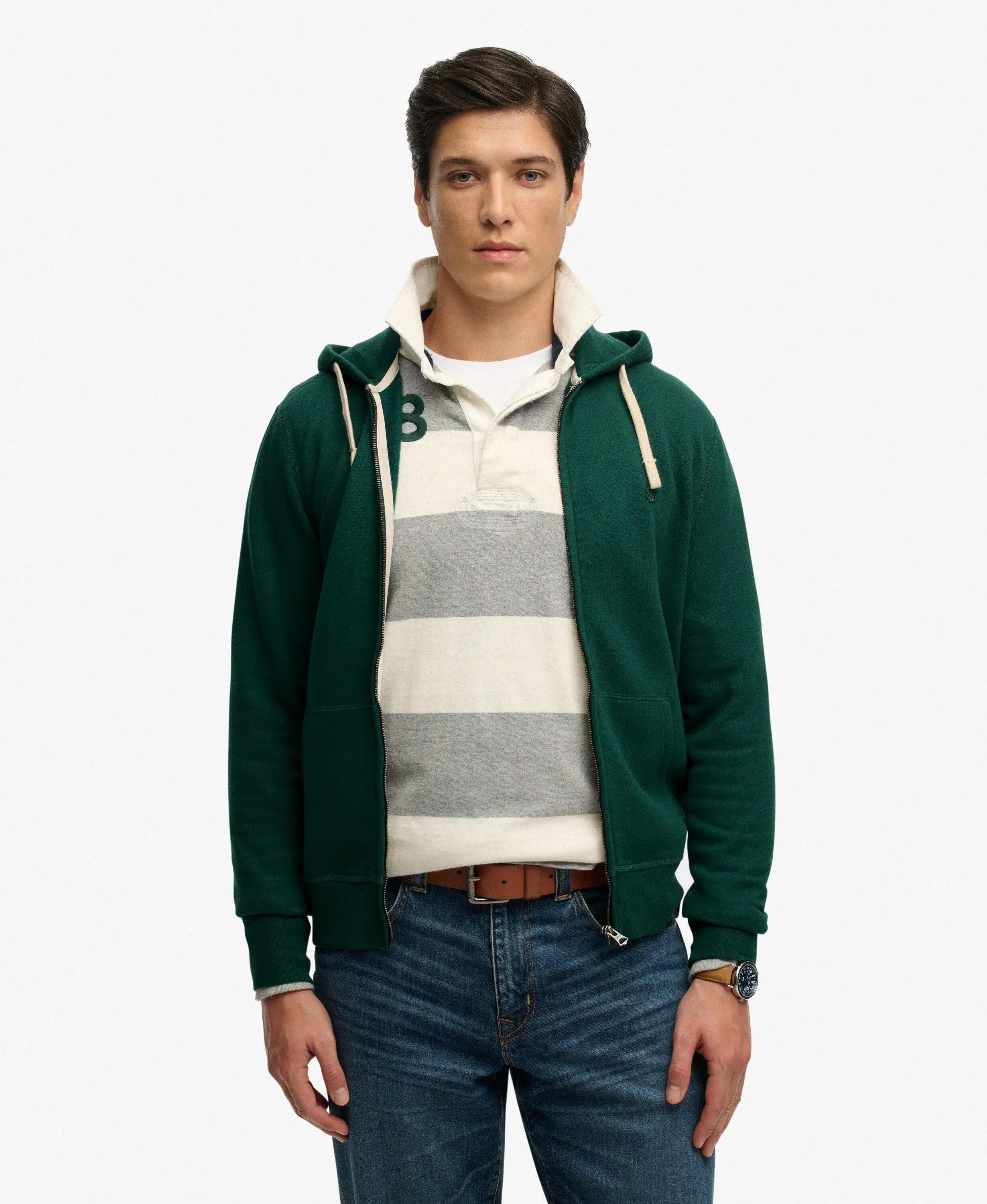 superdry Monogram geborduurde ritshoodie van katoen en gerecycled polyester 2/7
