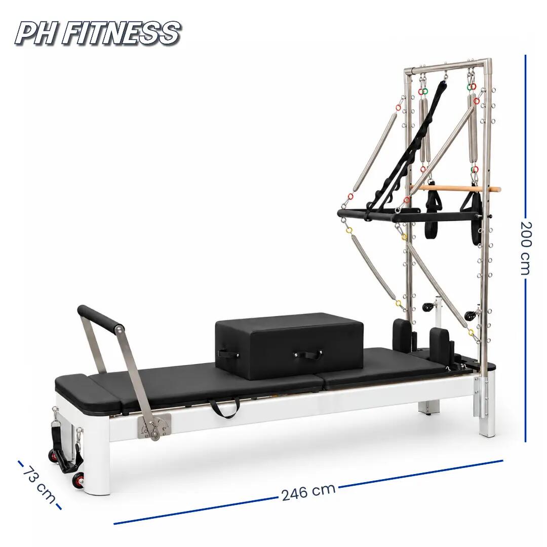 Reformer Pilates alluminio con mezza torre trapezio 4/9