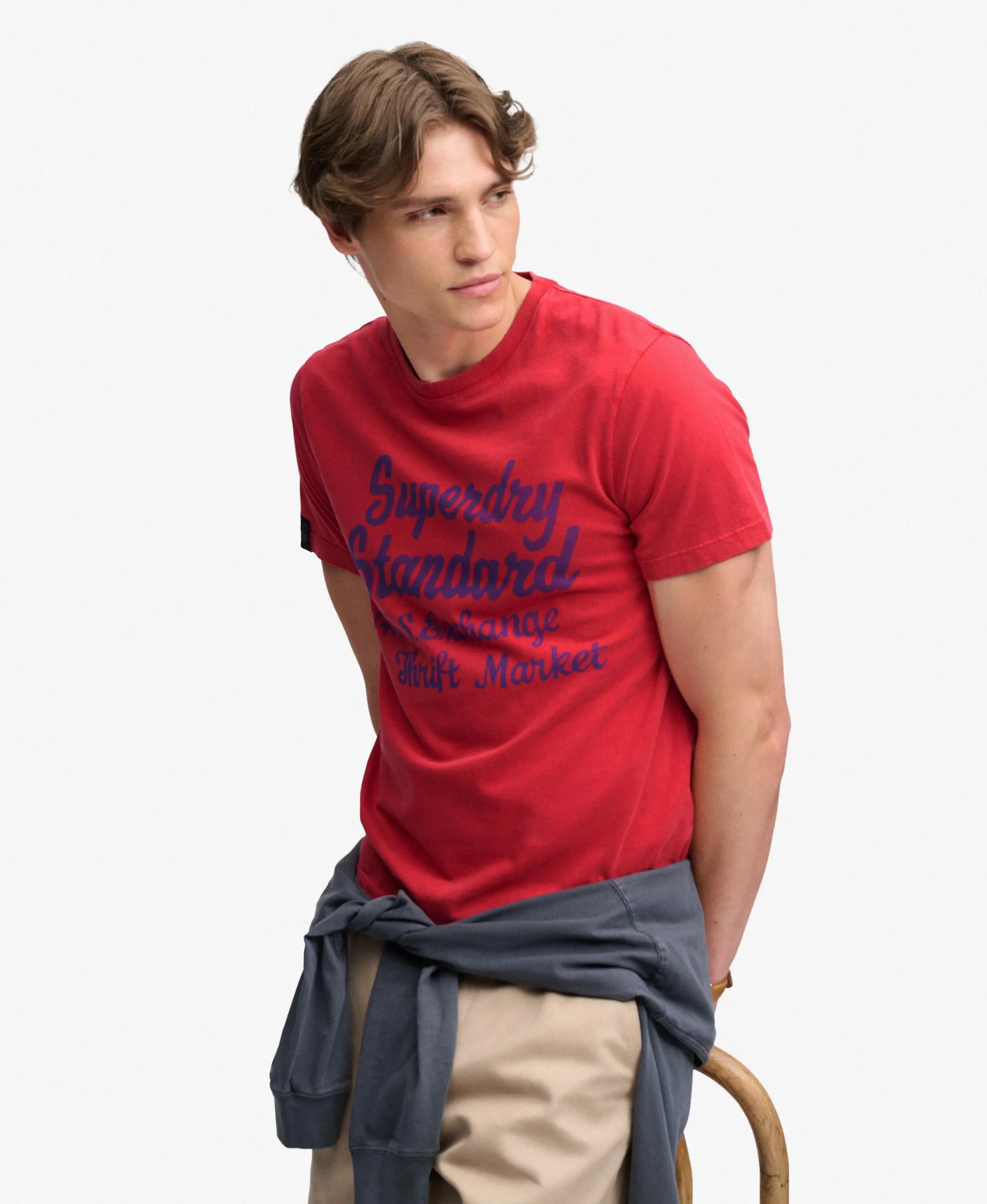 superdry T-shirt Vintage Script en coton — look rétro craquelé 2/7