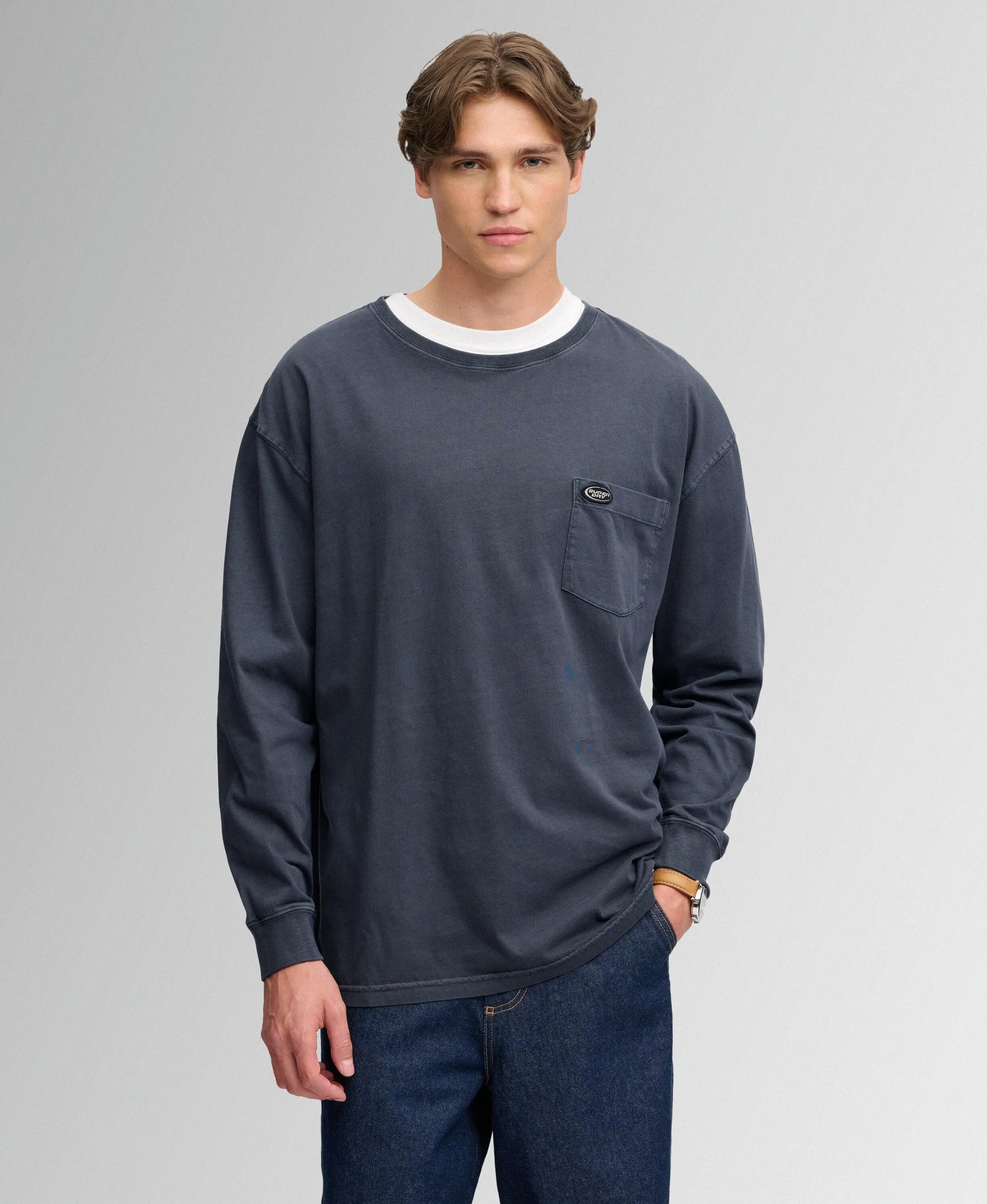 superdry Long Sleeve Pocket T-Shirt en coton bio – coupe oversized 2/7