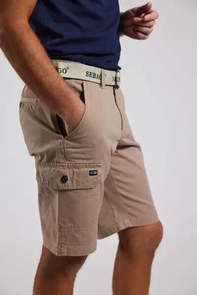 sebago Cargo Crew Shorts aus gewaschenem Baumwollstoff - mit Logogürtel 3/6