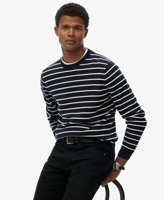 Superdry the merchant store - breton trui van 100% biologisch katoen, relaxed