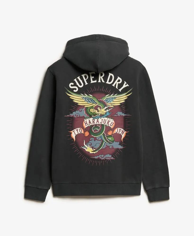 superdry Tattoo Graphic Hoodie van biologisch katoen en gerecycled polyester 5/5