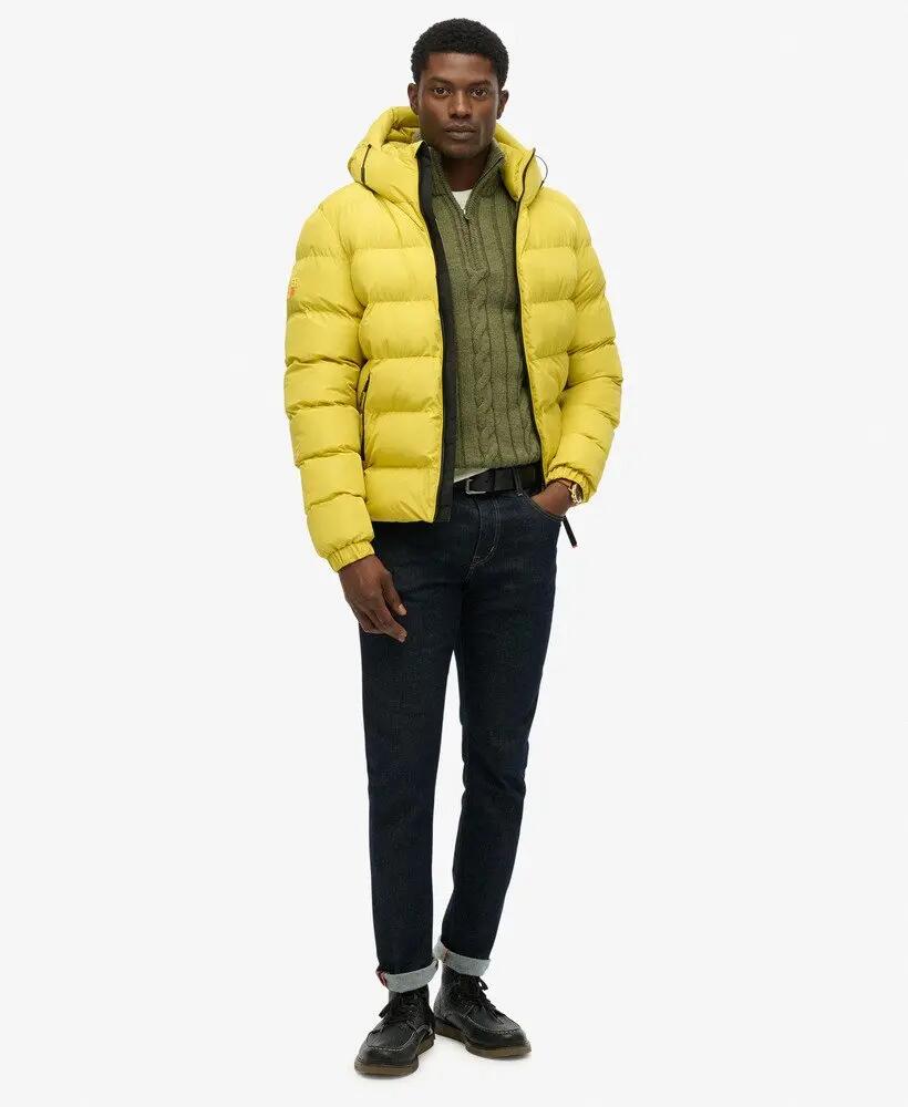 superdry Casaco acolchoado com capuz - Repelente de água Wax Yellow 3/7