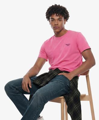 Superdry essential serif logo geborduurd t‑shirt van biologisch katoen