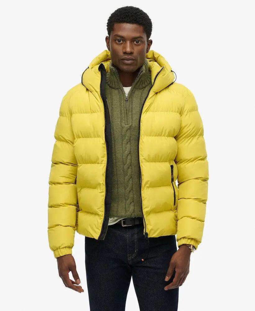 superdry Casaco acolchoado com capuz - Repelente de água Wax Yellow 2/7