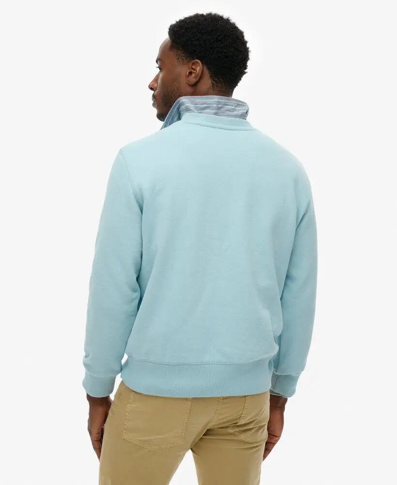 superdry Sudadera Essential Logo Crew en algodón reciclado - Crystal Blue 5/5