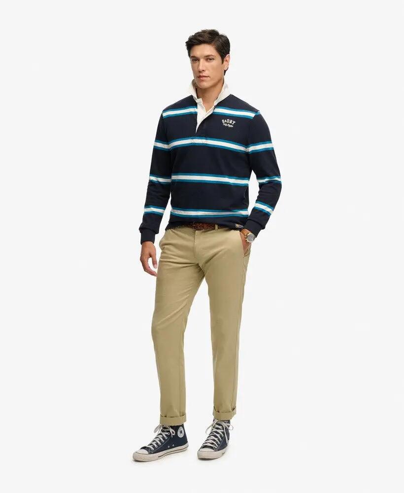 superdry Vintage Athletic Stripe Rugby Top in cotone - NAVY STRIPE 3/7