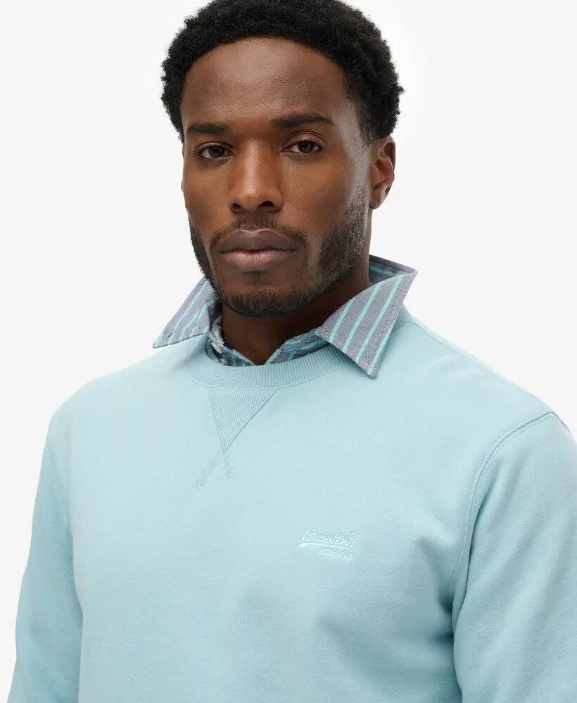 superdry Sudadera Essential Logo Crew en algodón reciclado - Crystal Blue 4/5
