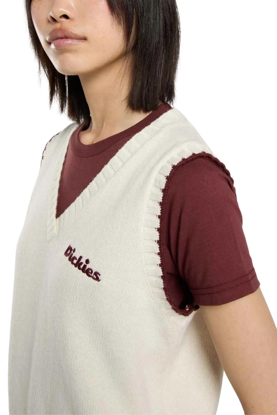 Gilet - sportswear - femme - relaxed, col en V - Slayden - panna 4/4
