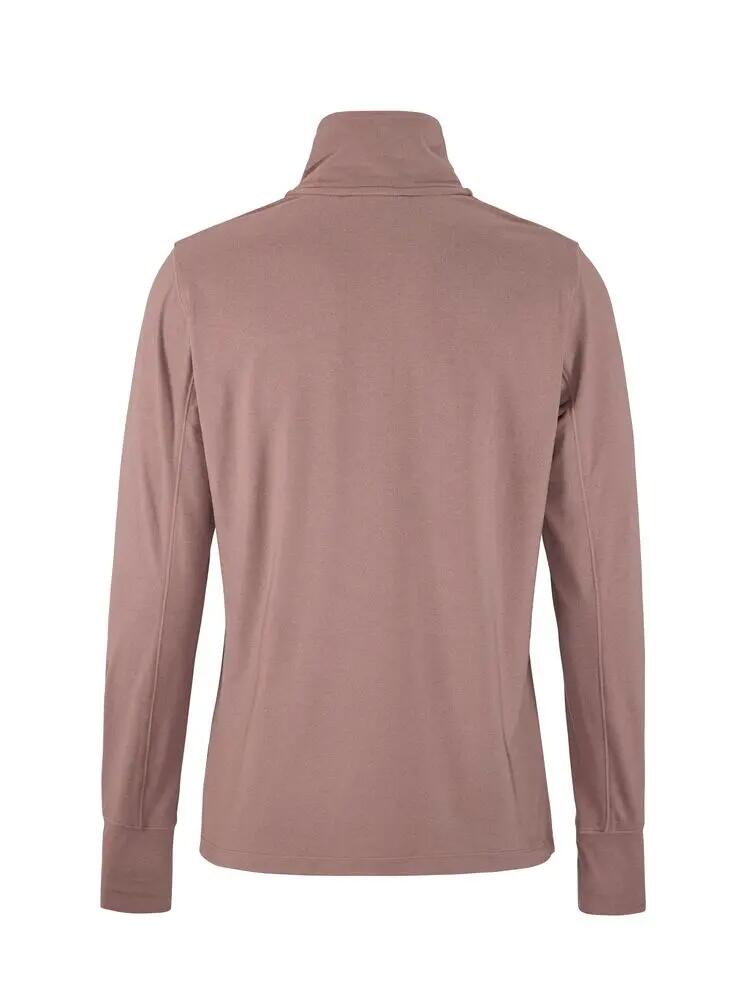 craft Flow HZ LS W t-shirt mulher manga comprida com gola alta e zip, poliéster 3/7