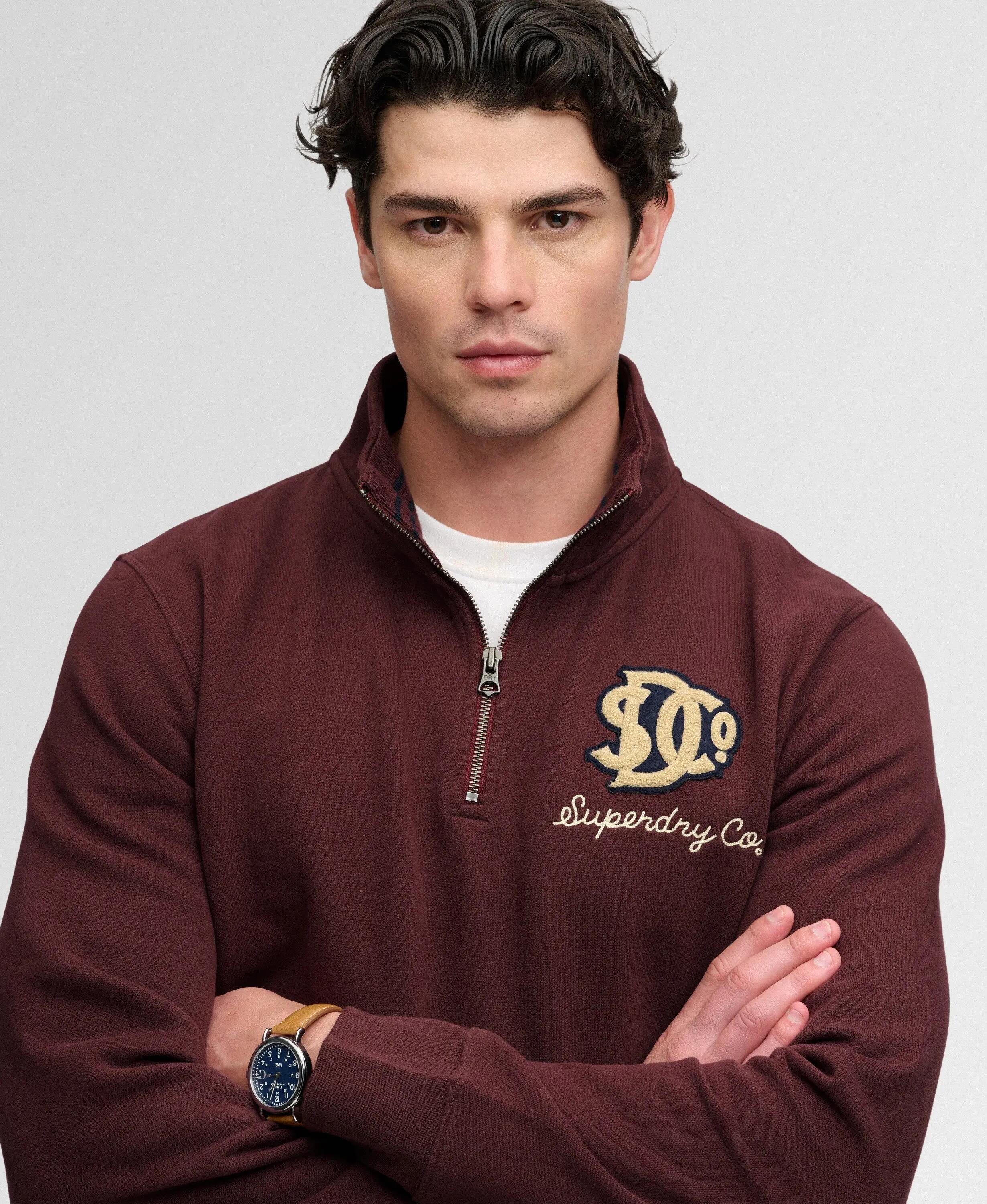 superdry Vintage Athletic Half Zip Sweatshirt — mezza zip in pile spazzolato 4/7