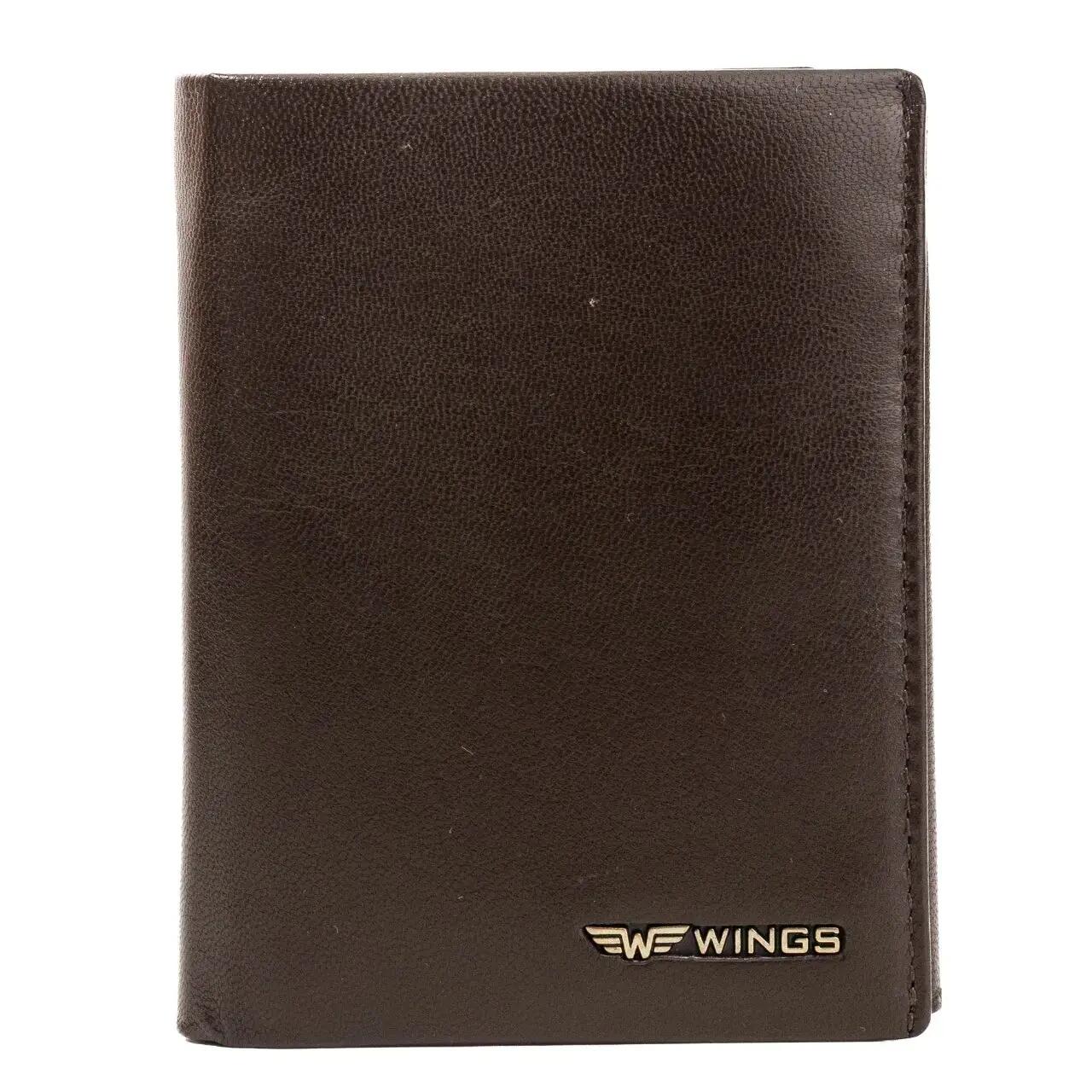 WINGS Portefeuille homme en cuir de chèvre marron 4/8