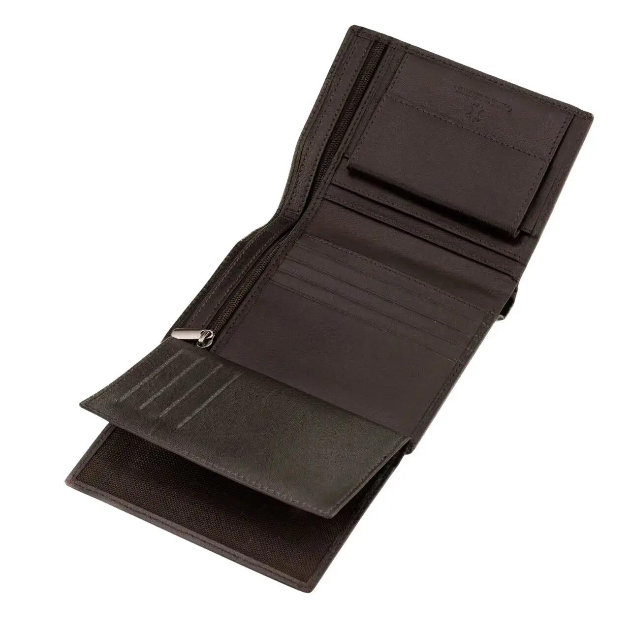WINGS Portefeuille homme en cuir de chèvre marron 3/8
