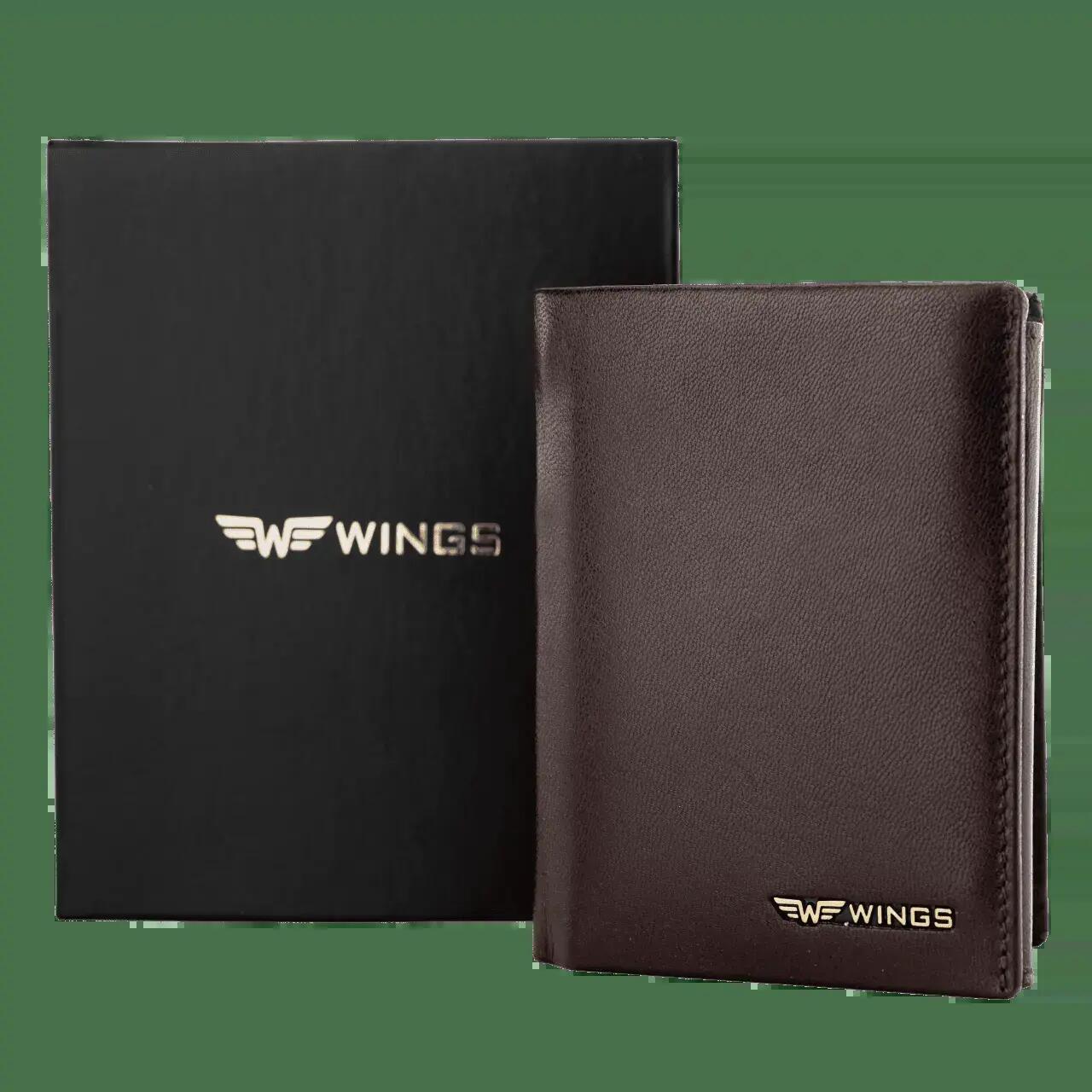 WINGS Portefeuille homme en cuir de chèvre marron 2/8