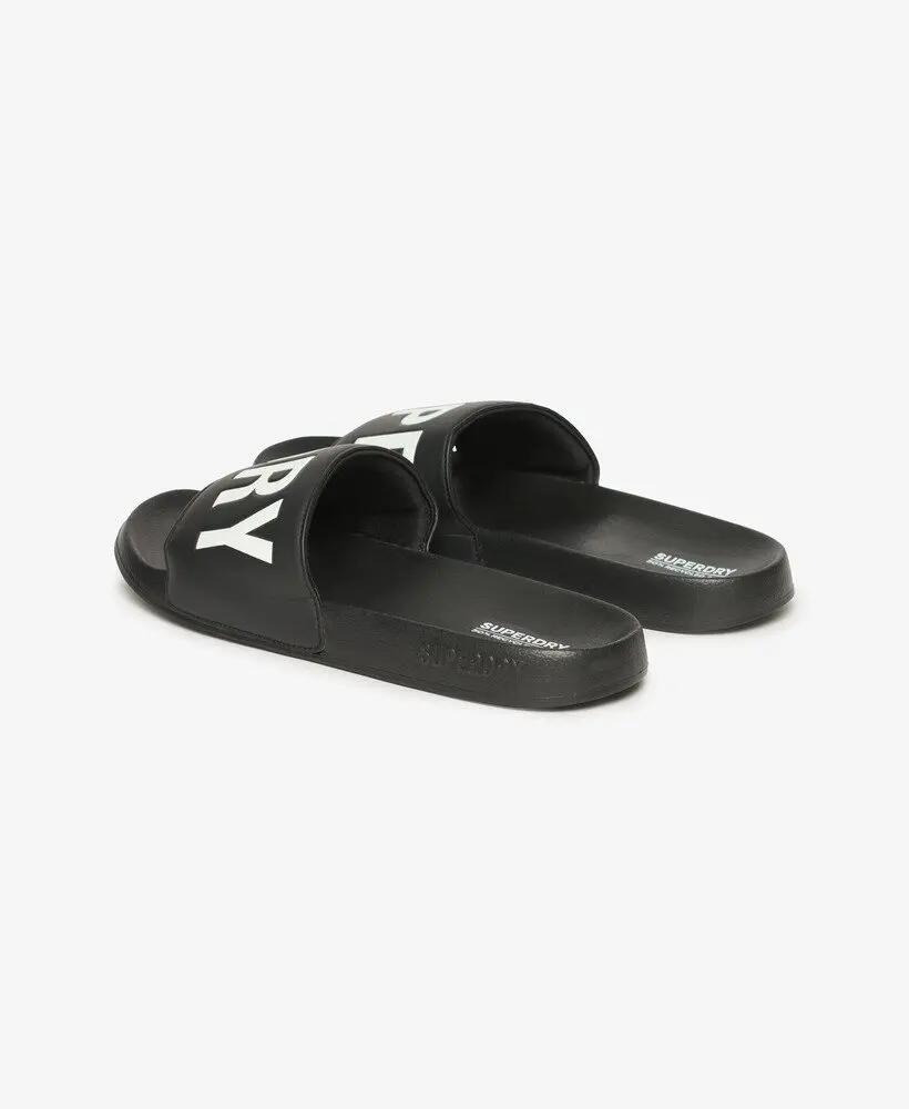 superdry Core Pool Sliders - Slippers zwart/wit met gevoerde band 2/7