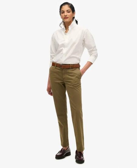 superdry Pantalon chino Mid Rise en coton extensible – coupe droite