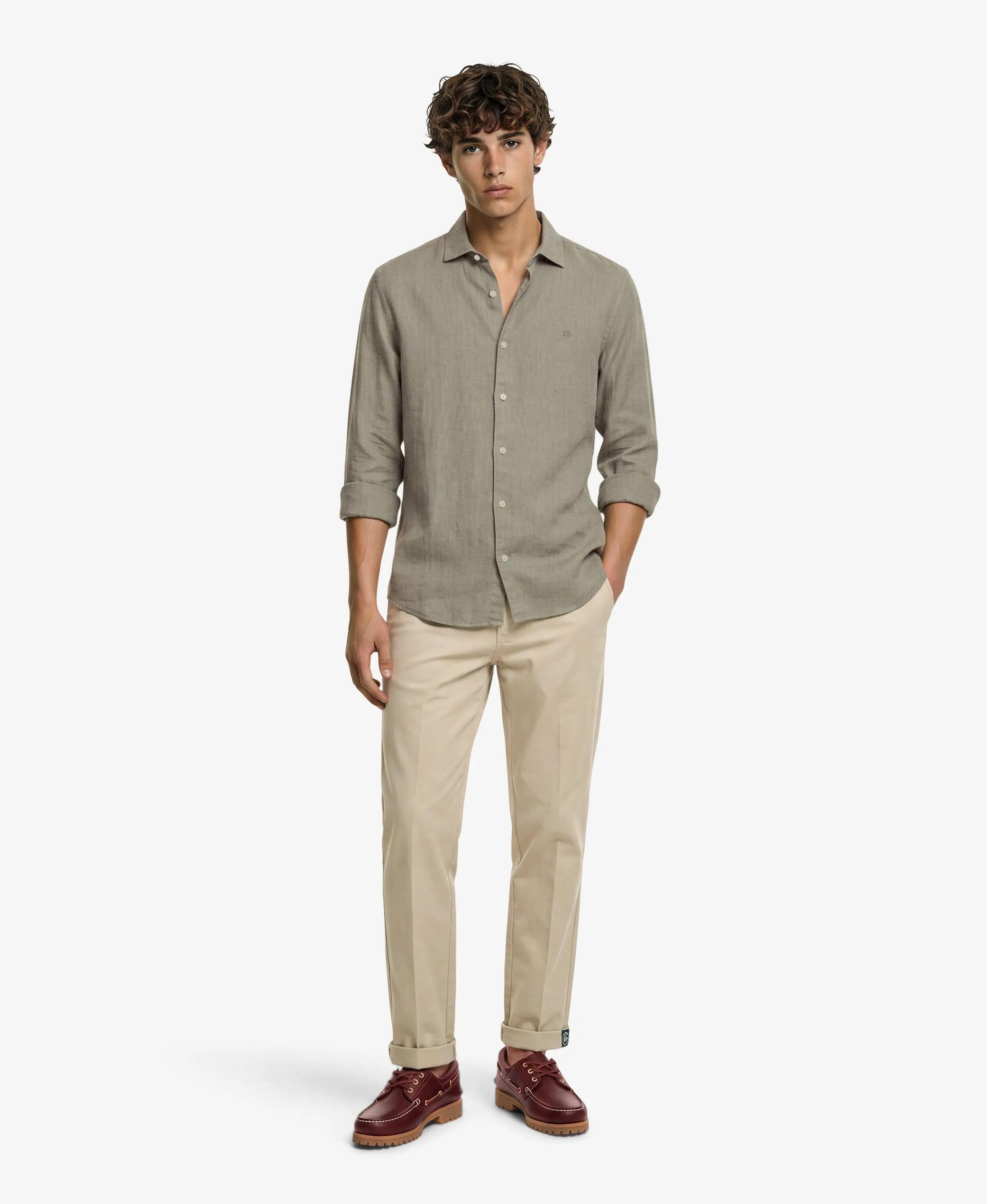 superdry Riviera Long Sleeve Linen Shirt – Leinenhemd Bay Green 4/4