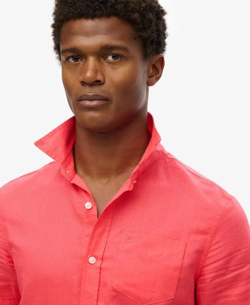 superdry Camisa manga curta em algodão e linho 3/6