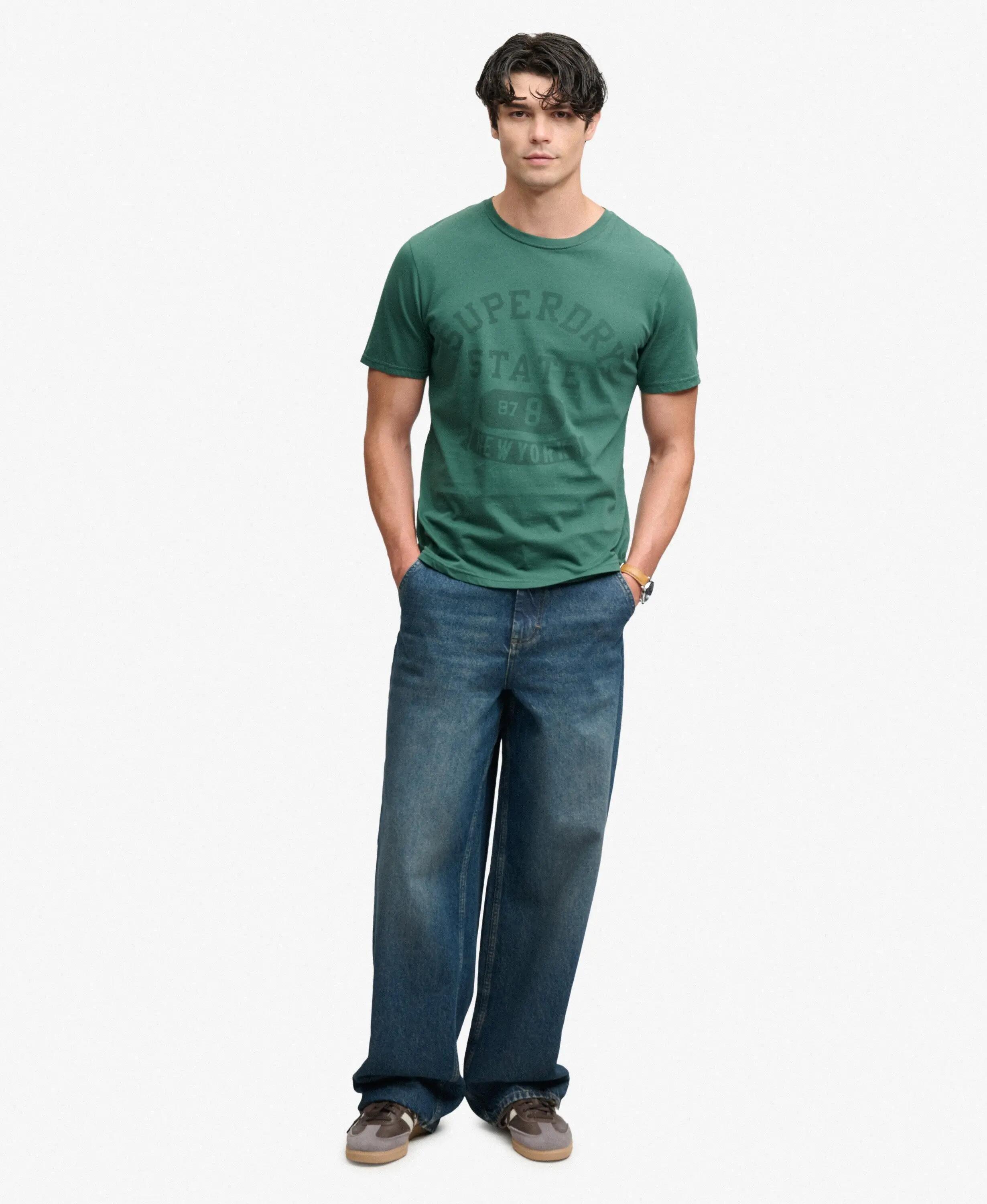 superdry T-shirt Athletic Tonal em algodão orgânico – corte relaxed, Erin Green 4/5