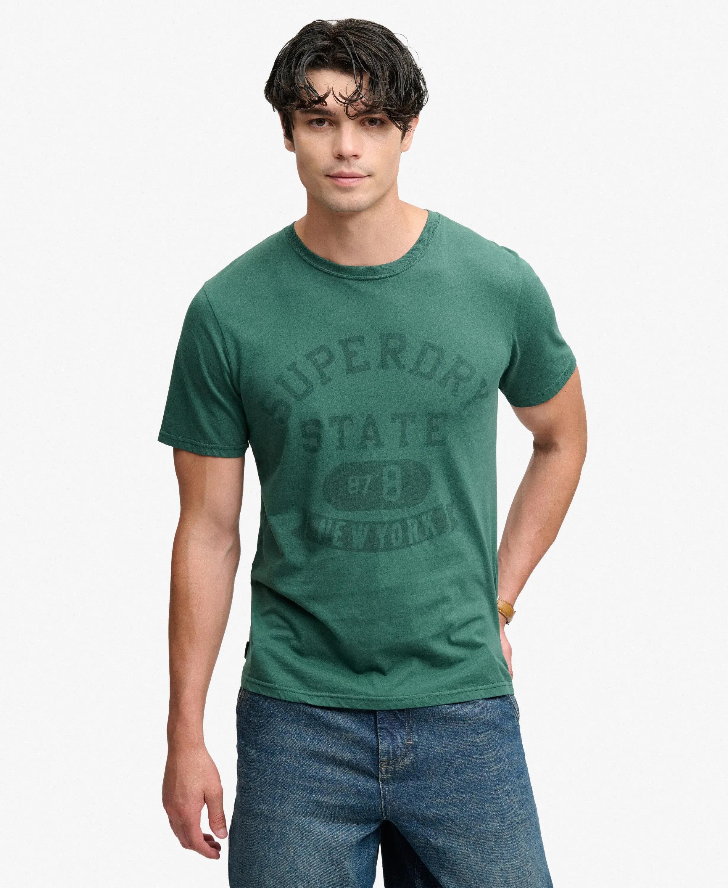 superdry T-shirt Athletic Tonal em algodão orgânico – corte relaxed, Erin Green 2/5