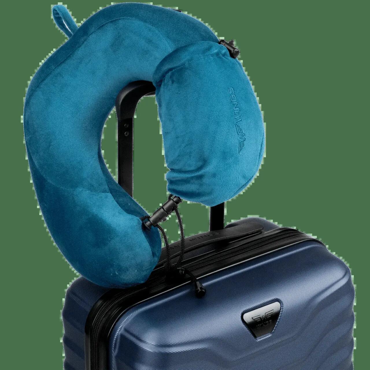 WINGS Coussin de voyage en mousse thermoplastique en forme de fer à cheval BLEU 8/8